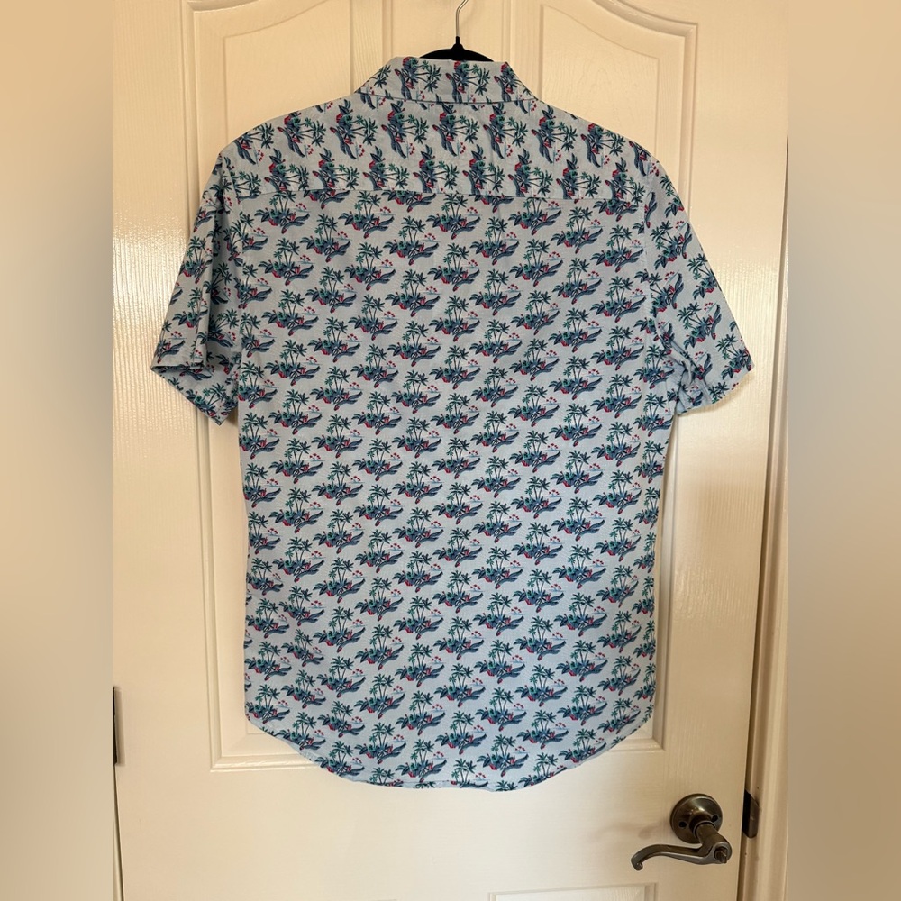 Slate & Stone Men's Blue Tropical Button Down Shirt - Picture 4 of 5